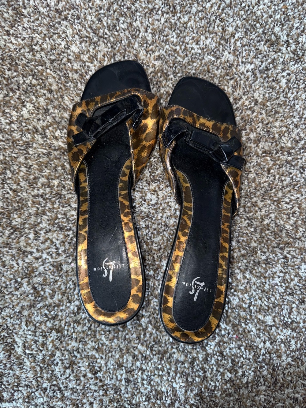 Life Stride Leopard Print Kitten Heels